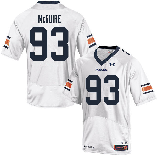 Men #93 Evan McGuire Auburn Tigers College Football Jerseys Sale-White